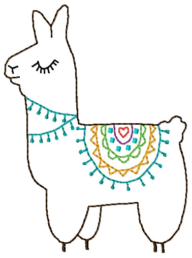 Alpaca Machine Embroidery Design