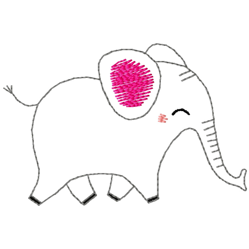 Elephant Machine Embroidery Design