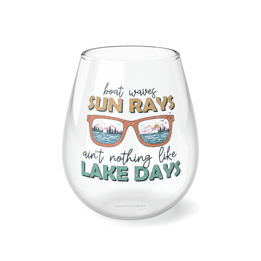 Lake Days Stemless Wine Glass, 11.75oz