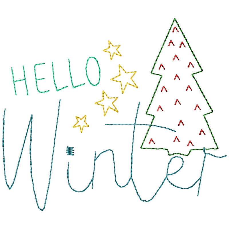 Hello Winter Machine Embroidery Design