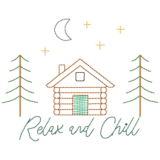 Cabin Relax & Chill Machine Embroidery Design