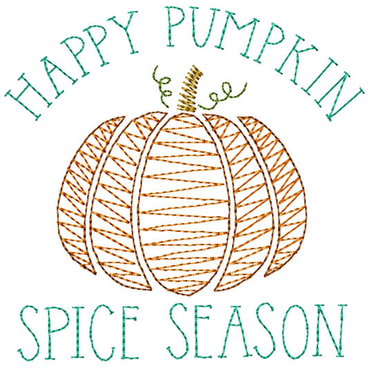 Happy Pumpkin Spice Season Machine Embroidery Design