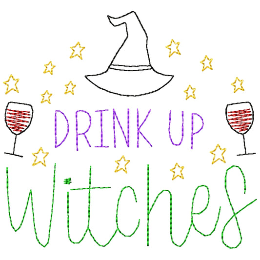 Drink Up Witches Machine Embroidery Design