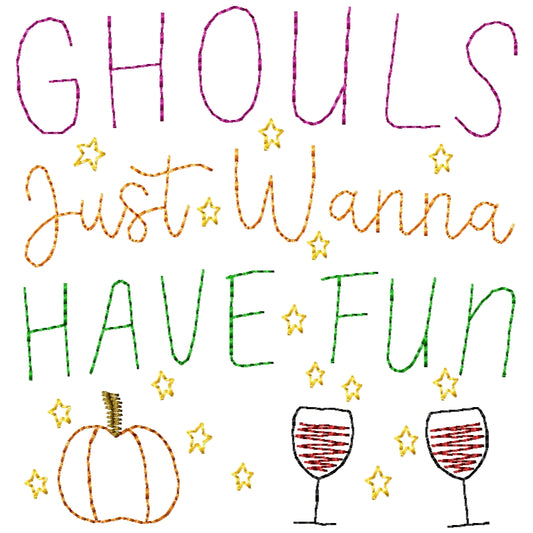 Ghouls Just Want To Have Fun Machine Embroidery Design