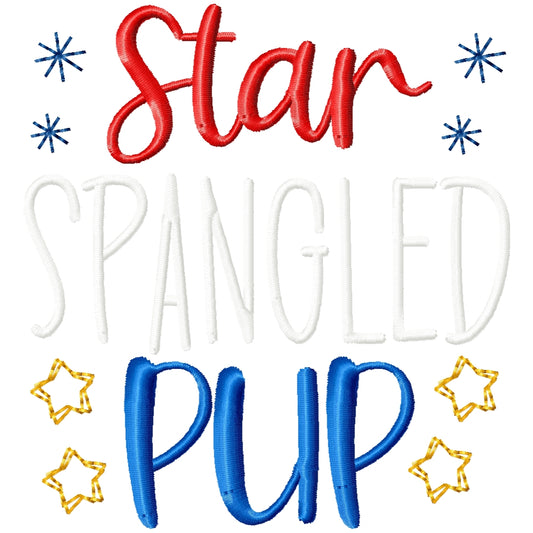 Star Spangled Pup Machine Embroidery Design