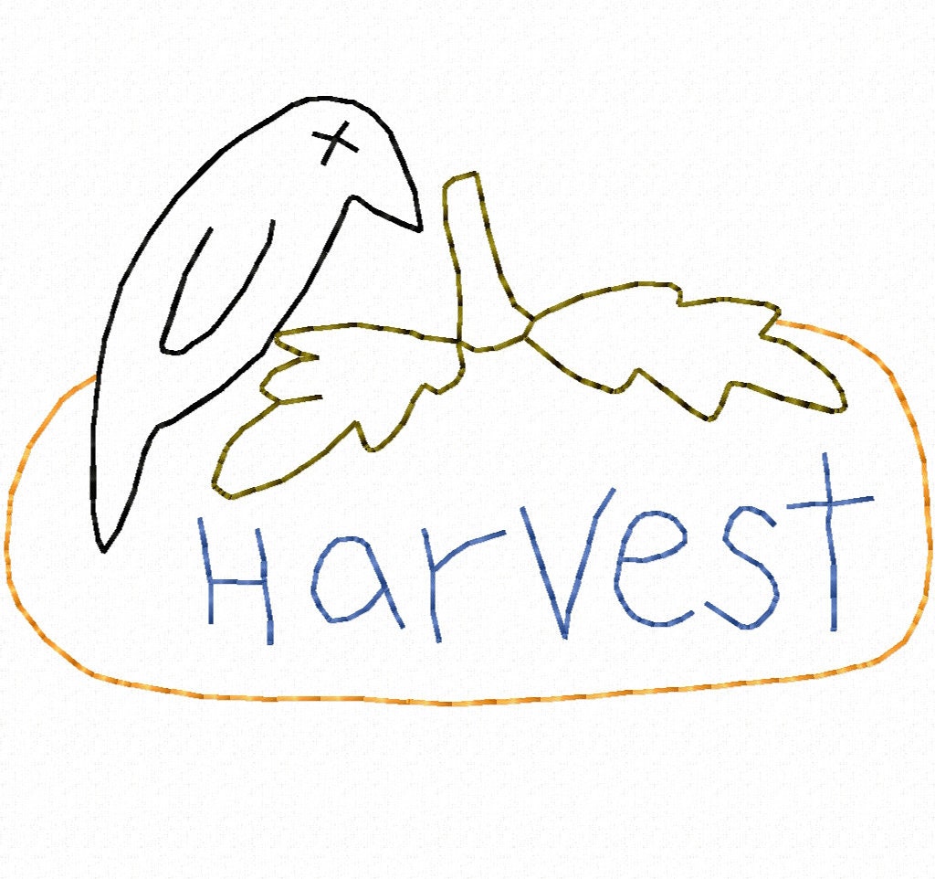 Harvest Crow Punkin Machine Embroidery Design