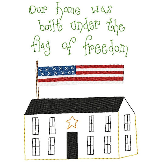 Under Flag of Freedom Machine Embroidery Design