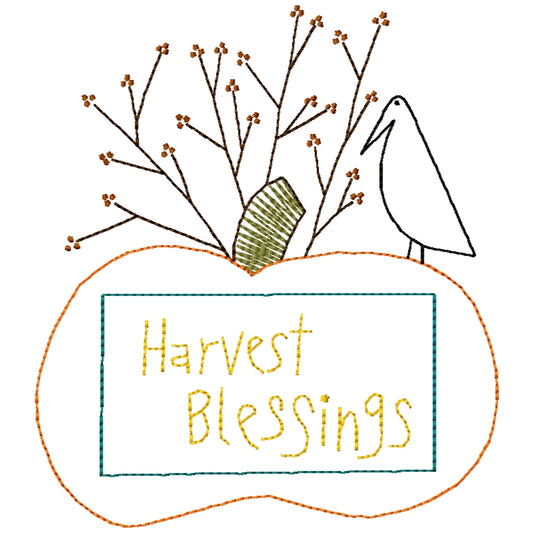 Harvest Blessings Machine Embroidery Design