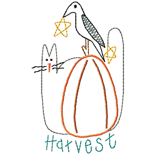 Autumn Harvest Machine Embroidery Design